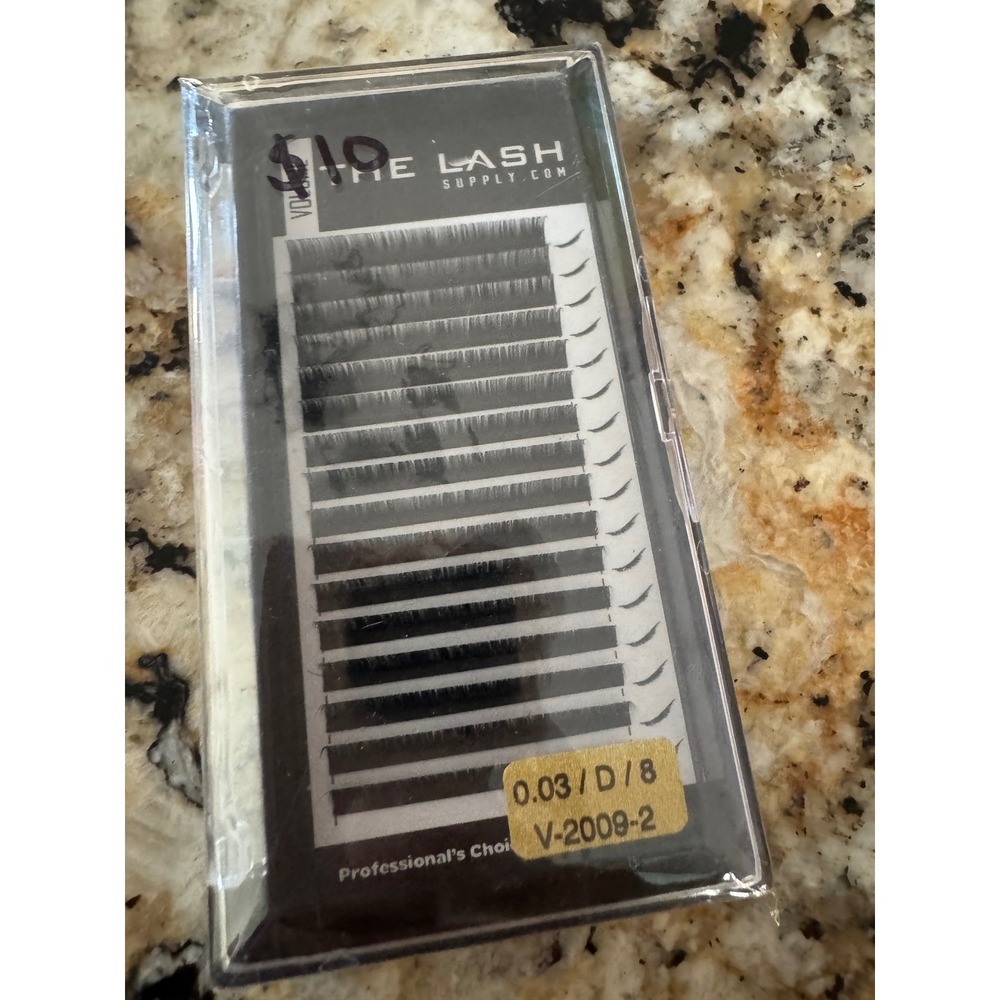 The Lash Supply Volume Eyelash Extensions D Curl 0.03mm x 8mm V-2009-2 Black